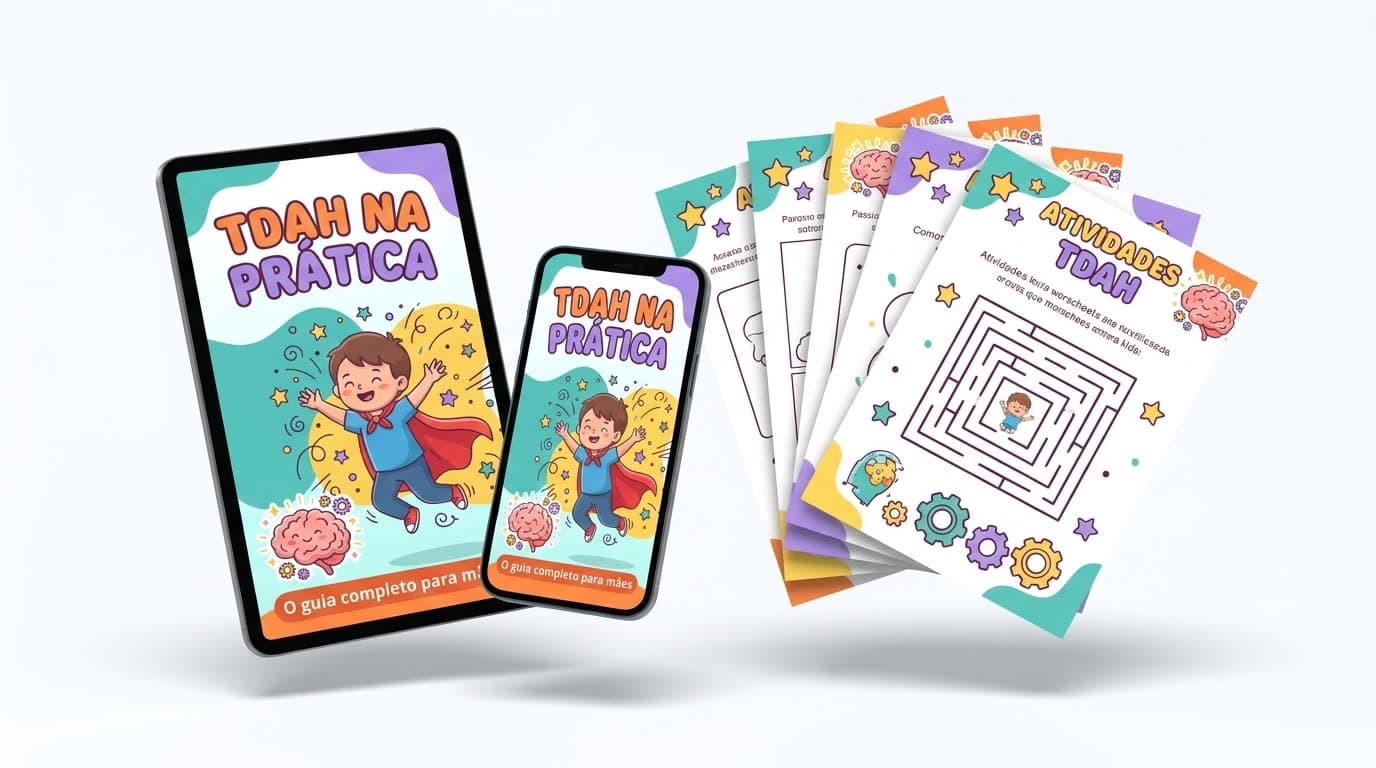 Kit TDAH na Prática: e-book no tablet e celular + atividades para imprimir